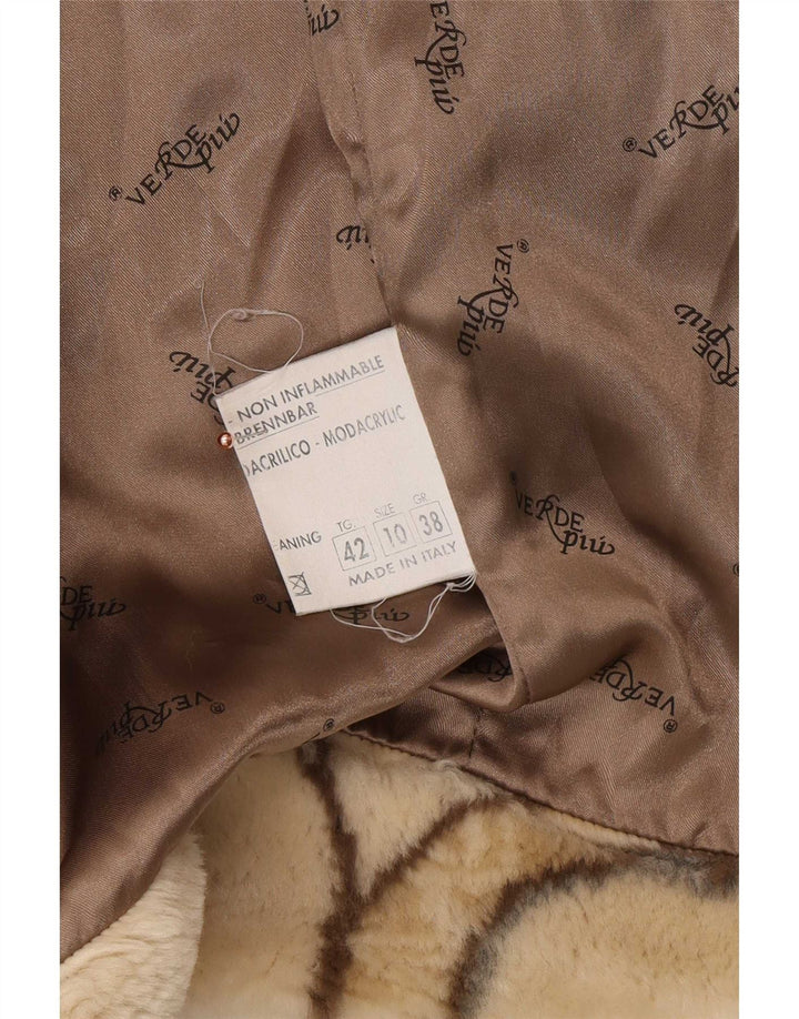 Verde Piu Damen Übergroßer Kapuzenmantel IT 42 Mittelbeige Geometrisch
