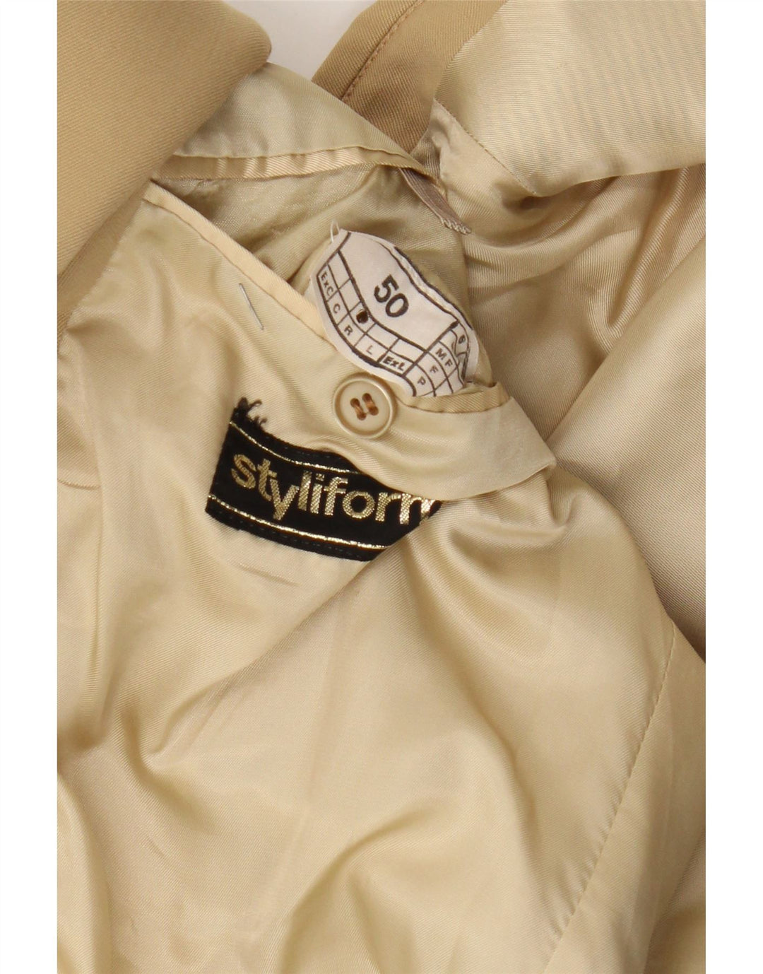 Vintage Herren 2-Knopf-Blazerjacke IT 50 Large Beige