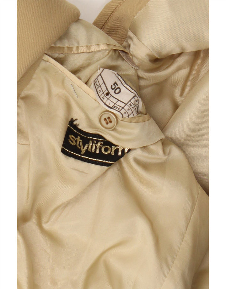 Vintage Herren 2-Knopf-Blazerjacke IT 50 Large Beige