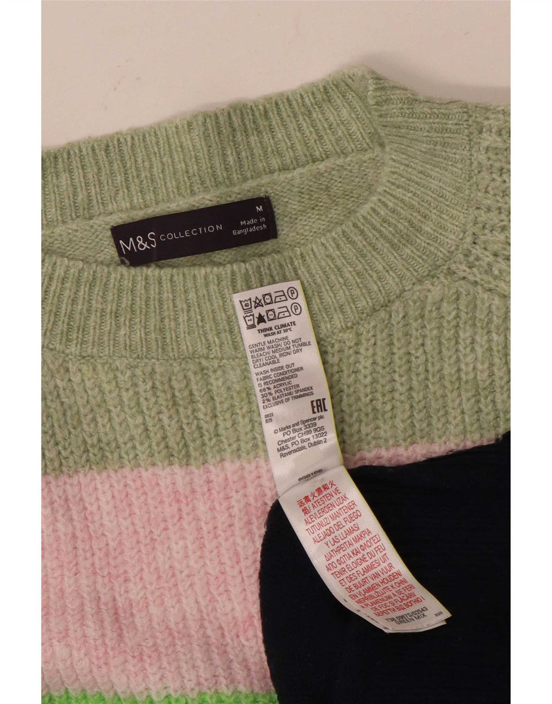 Marks & Spencer Damen-Pullover mit U-Boot-Ausschnitt, Gr. 14, mittelmehrfarbig