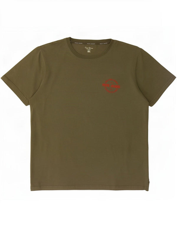 PEPE Jeans Herren-T-Shirt, normal, groß, Khaki, Baumwolle