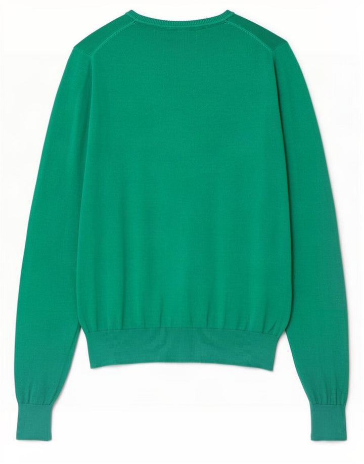 Refrigue Herren-Pullover mit U-Boot-Ausschnitt, mittelgrüne Baumwolle