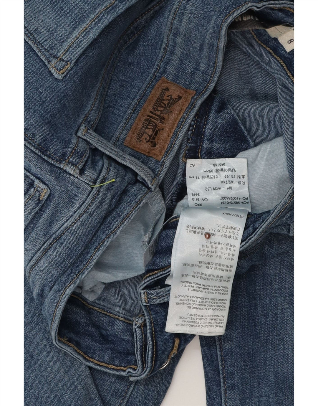 Levi's Damen Distressed Skinny Jeans US 8 Medium W29 L32 Blaue Baumwolle