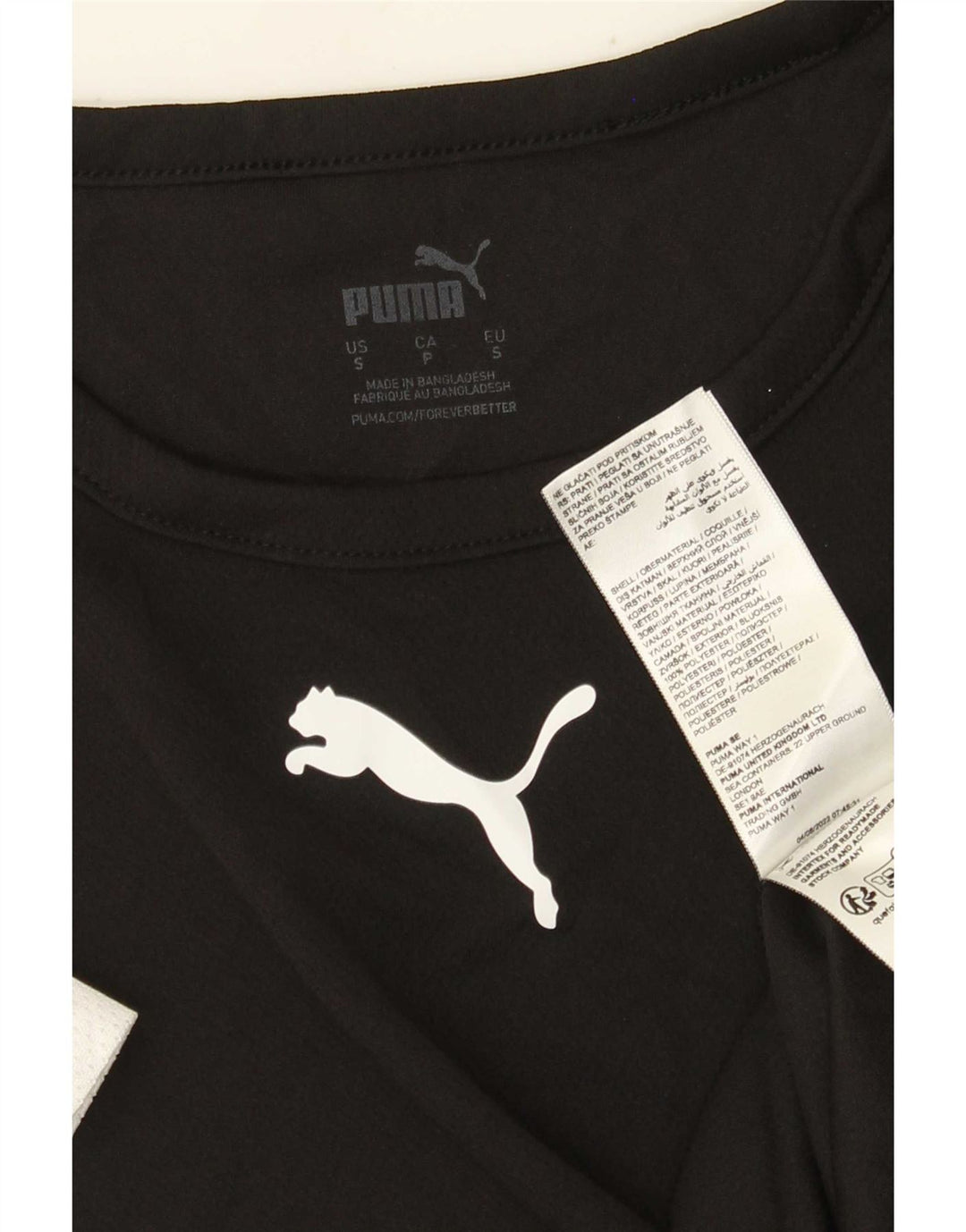 Puma Herren T-Shirt Top Small Schwarz Colourblock Polyester
