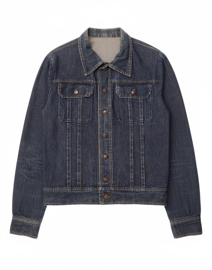 VINTAGE Mens Denim Jacket UK 36 Small Navy Blue