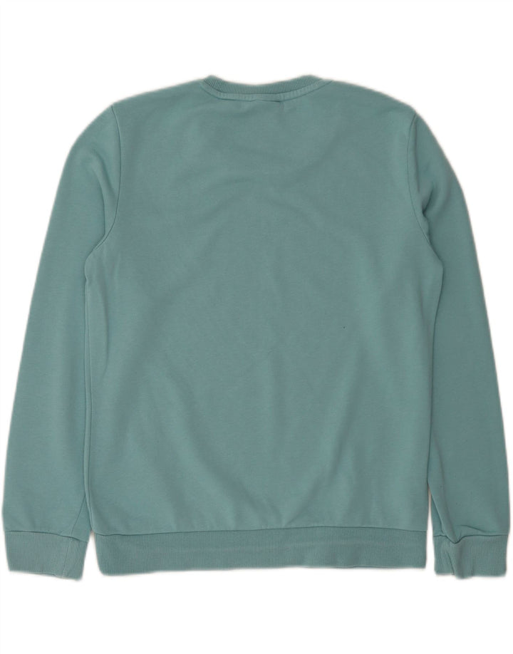Adidas Damen Graphic Sweatshirt Pullover UK 12/14 Mittelblaue Baumwolle