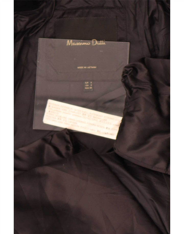 Massimo Dutti Wattierter Damenmantel mit Kapuze, UK 10, Klein, Blau, Polyester