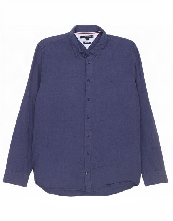Tommy Hilfiger Herren Regular Fit Hemd XL Marineblau Baumwolle