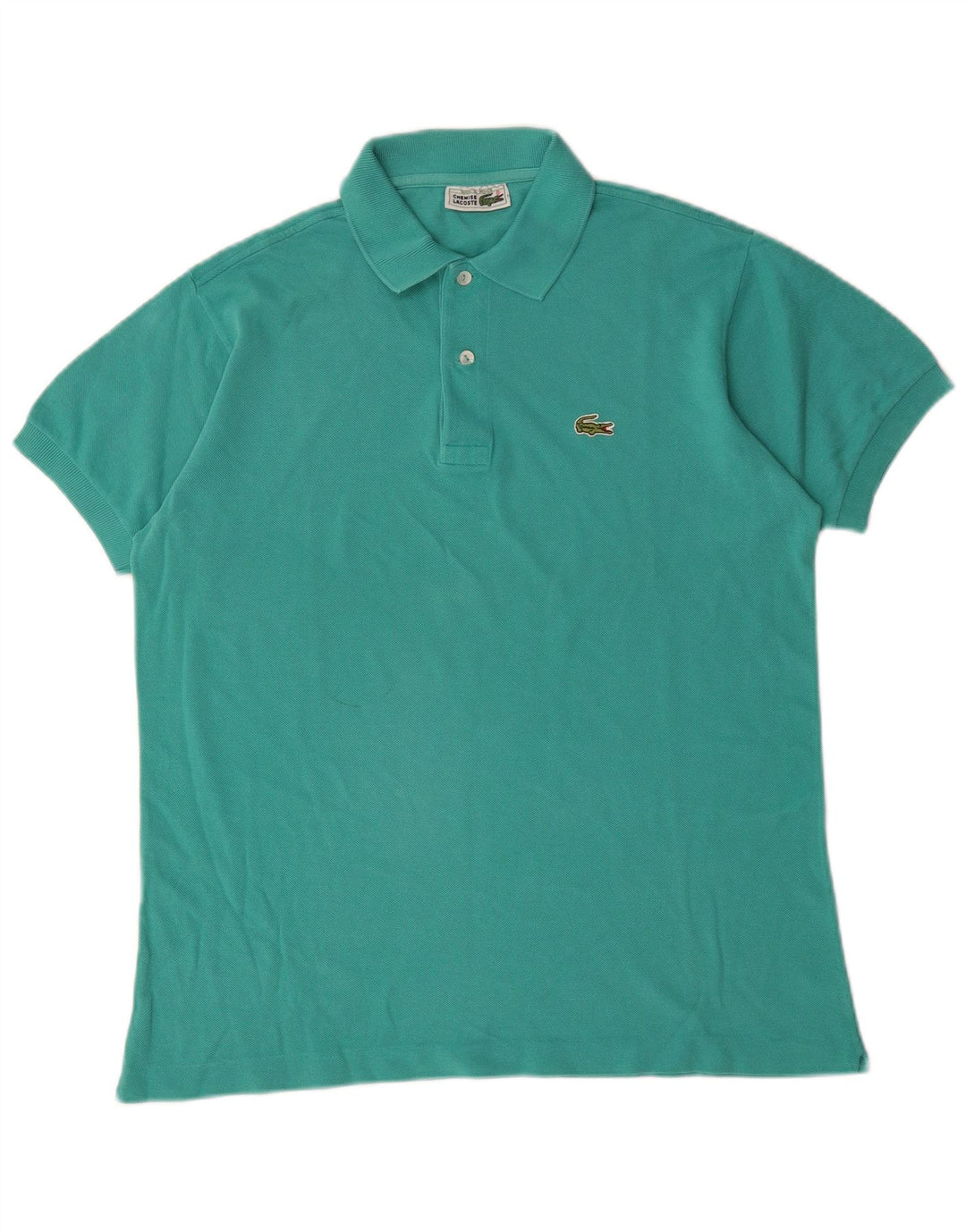 Lacoste Herren-Poloshirt, Größe 4, mittlere türkisfarbene Baumwolle