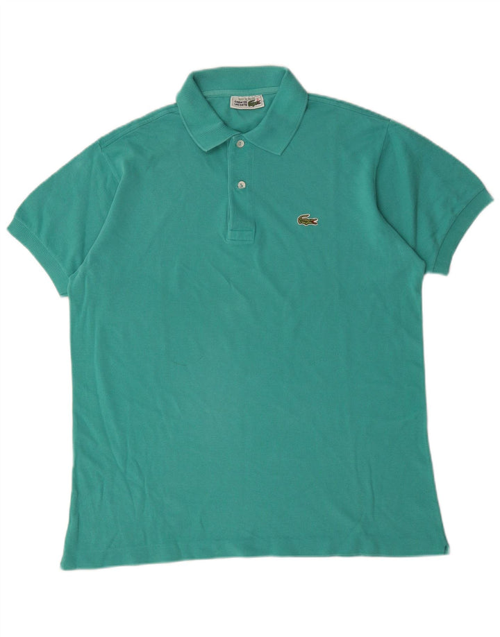Lacoste Herren-Poloshirt, Größe 4, mittlere türkisfarbene Baumwolle