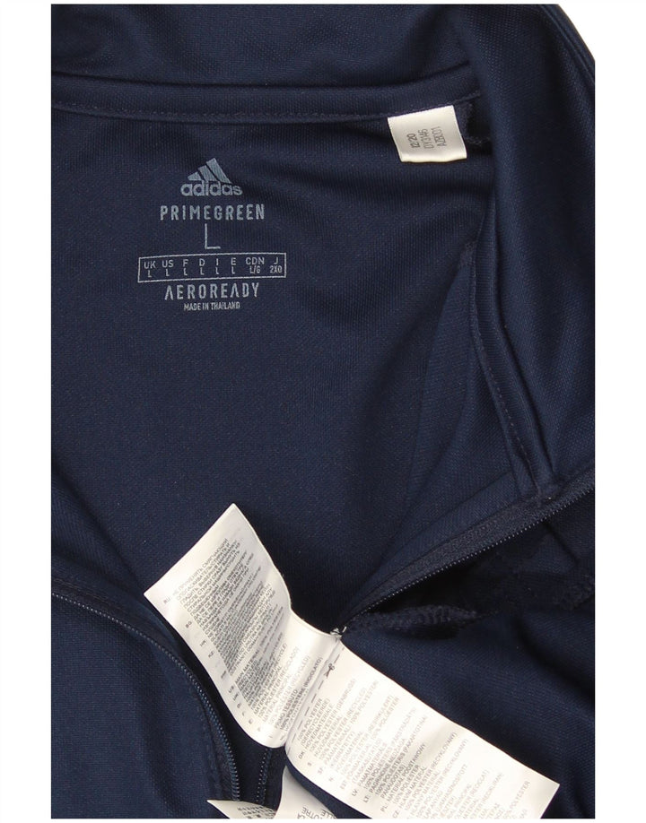 Adidas Herren Aeroready Zip Neck Pullover Trainingsanzug Top Large Marineblau