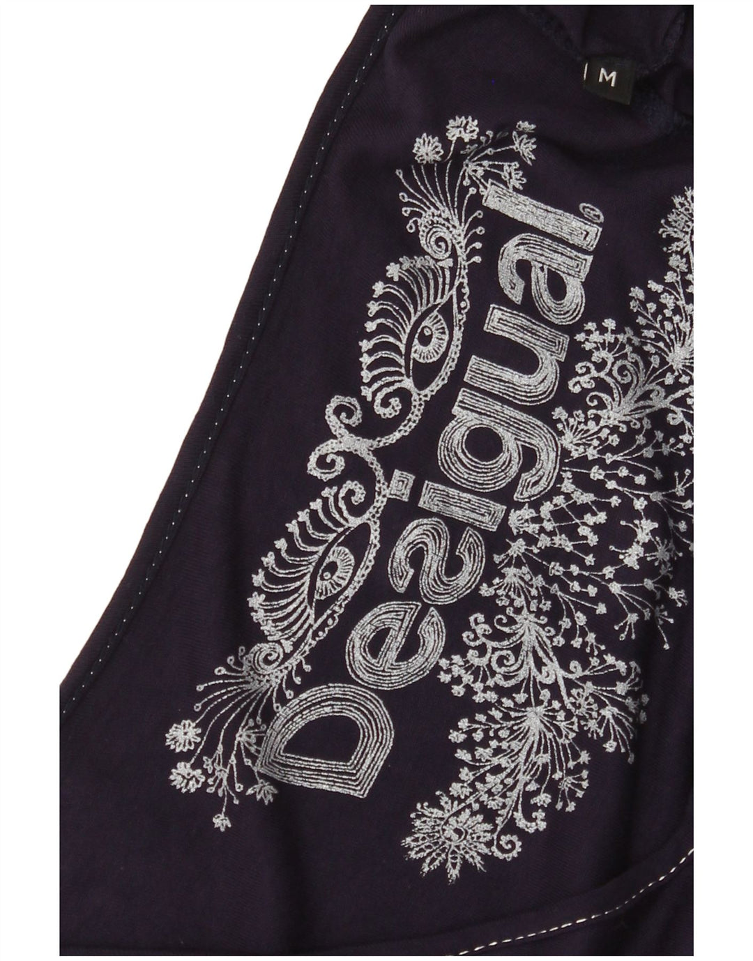 DESIGUAL Grafisches A-Linien-Kleid für Damen, UK 12, Mittel, Marineblau, Blumenmuster