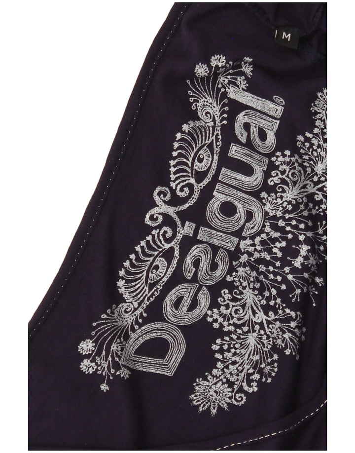 DESIGUAL Grafisches A-Linien-Kleid für Damen, UK 12, Mittel, Marineblau, Blumenmuster