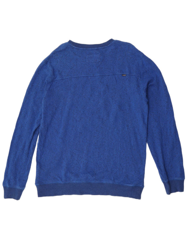 Hurley Herren-Sweatshirt mit Grafik, XL, blau meliert, Baumwolle
