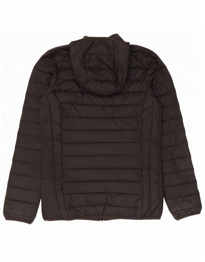 Ellesse Damen-Kapuzen-Übergröße, wattierte Jacke, UK 10, Größe S, Schwarz, Polyester