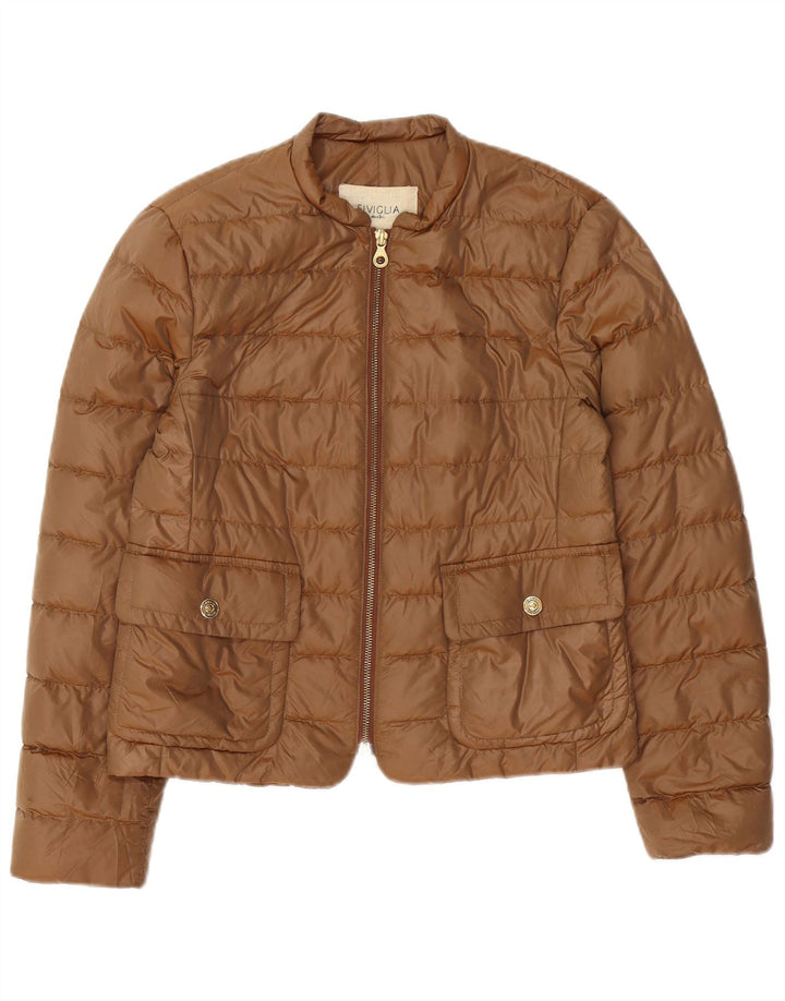 SIVIGLIA Wattierte Damenjacke IT 40 Small Braunes Polyamid