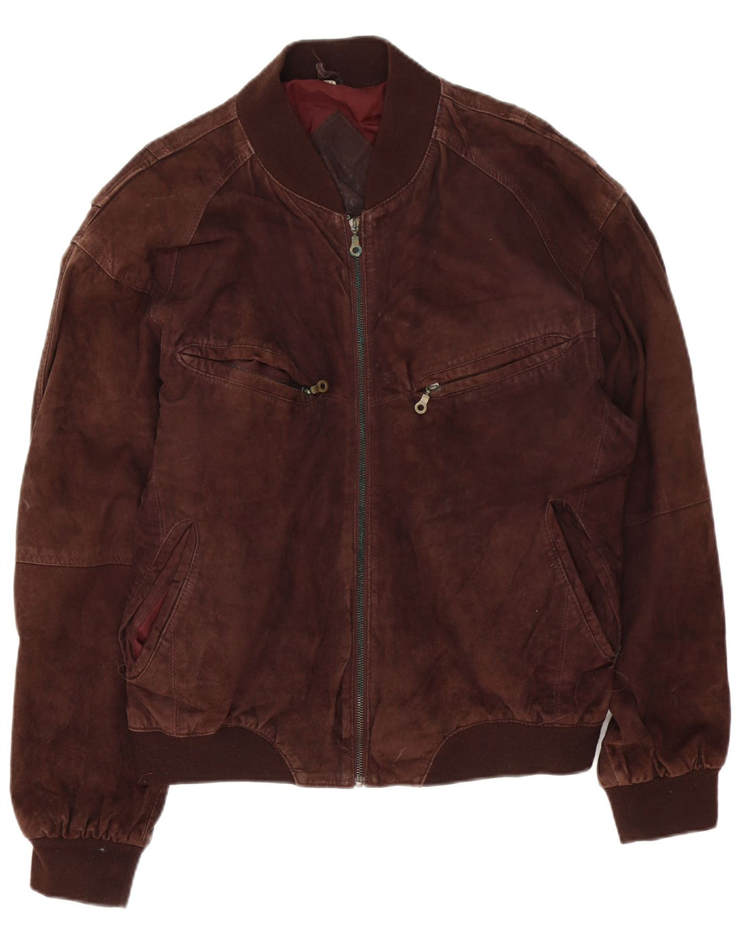Vintage Herren Wildleder Bomberjacke UK 42 XL Braunes Leder