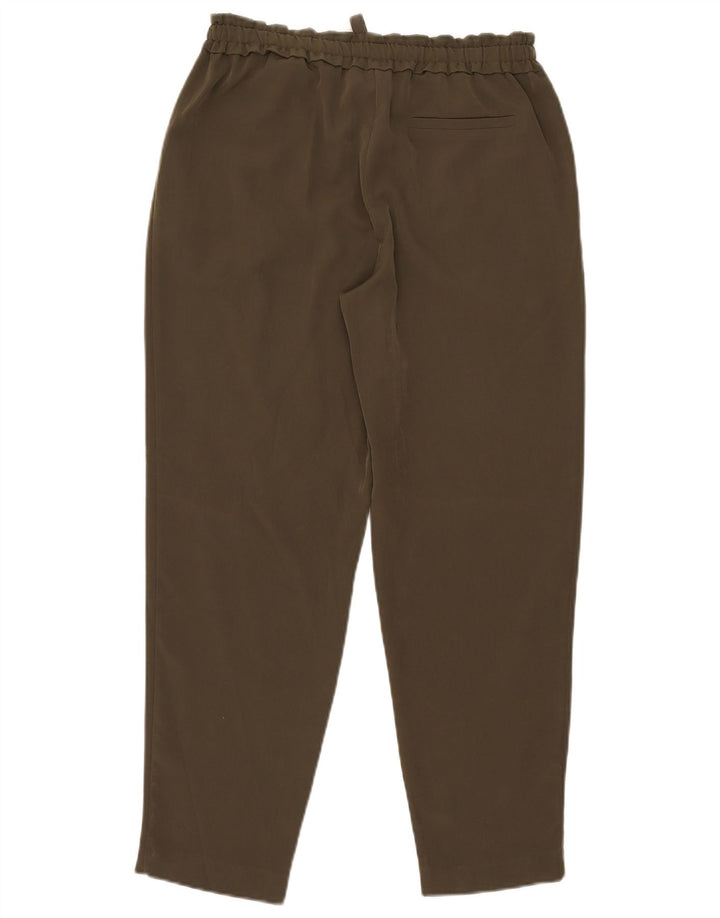 Zara Damen Tapered Casual Hose Medium W28 L27 Khaki Polyester