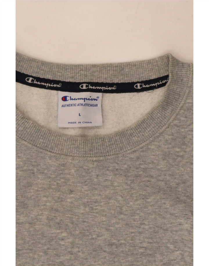 Champion Herren-Sweatshirt mit Grafik, groß, grau gesprenkelte Baumwolle