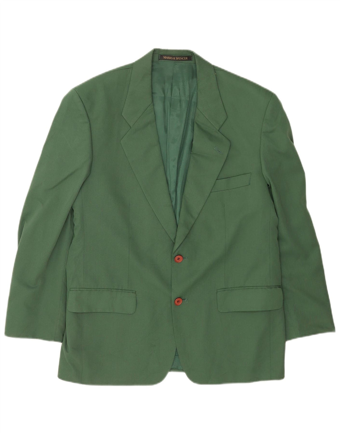 Marks & Spencer Herren-Blazer mit 2 Knöpfen, UK 40, mittelgrün, Polyester