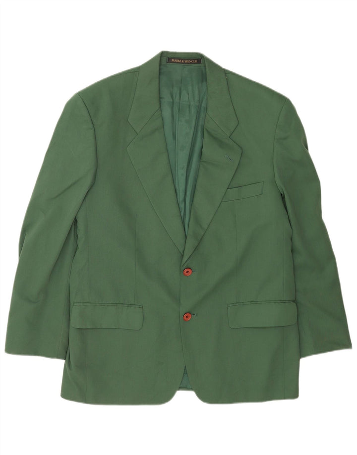 Marks & Spencer Herren-Blazer mit 2 Knöpfen, UK 40, mittelgrün, Polyester