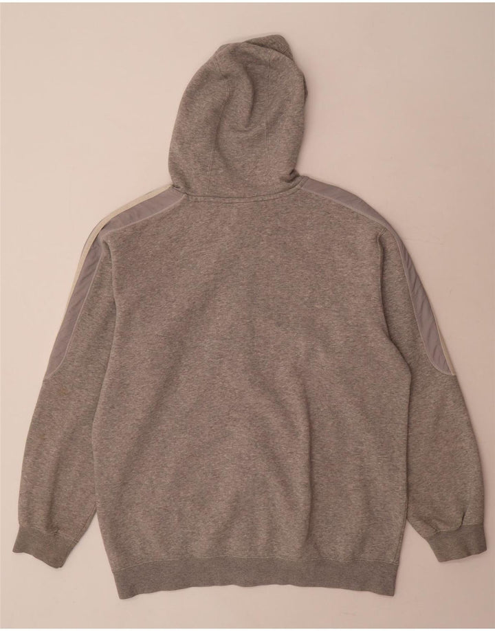 Adidas Herren-Kapuzenpullover mit Reißverschluss, groß, graue Baumwolle