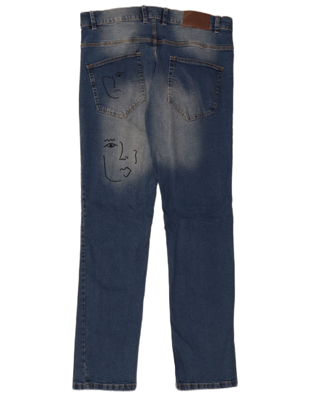 FRENCH CONNECTION Damen Graphic Slim Jeans W32 L32 Blaue Baumwolle