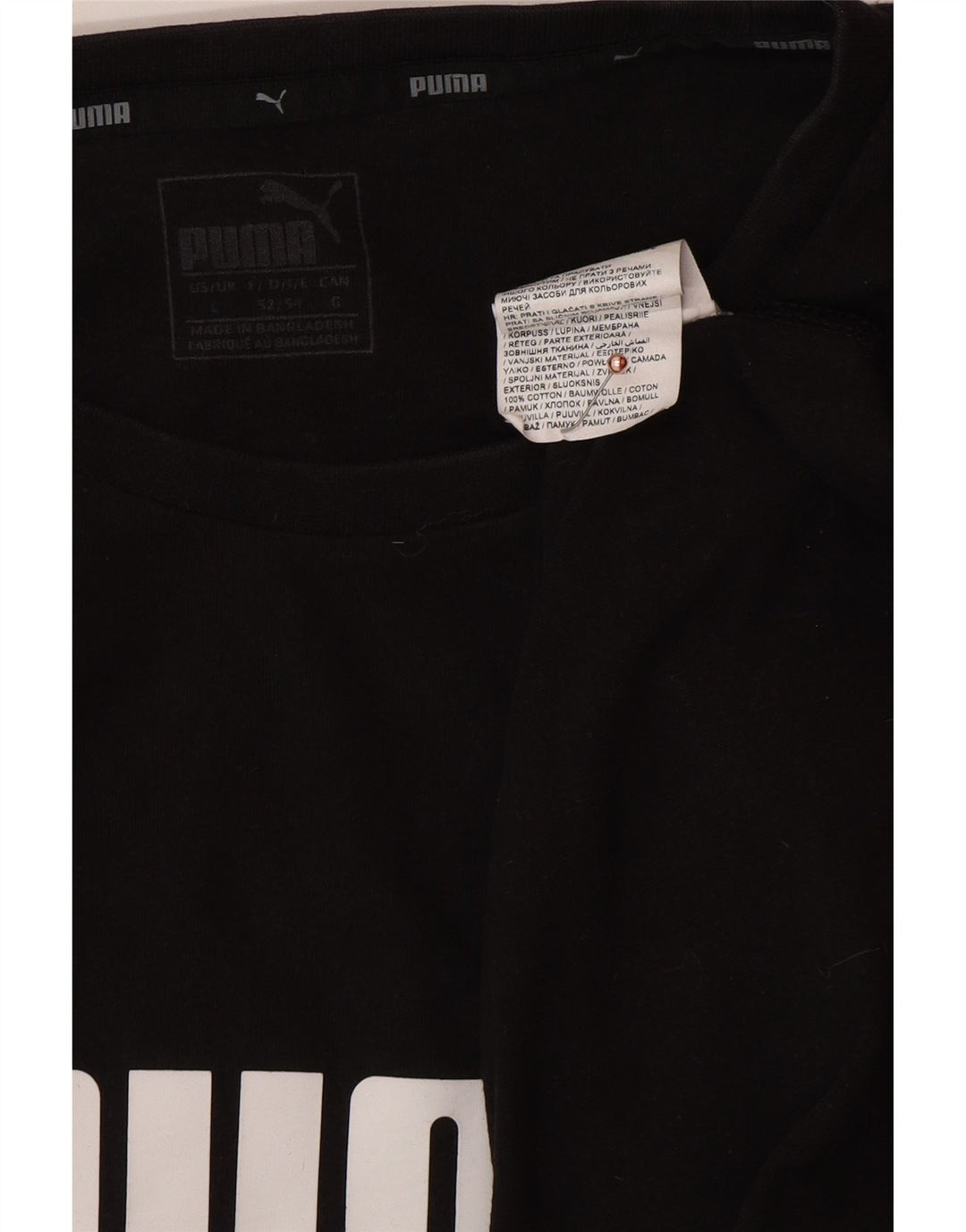 PUMA Herren Graphic T-Shirt Top Large Schwarz Baumwolle