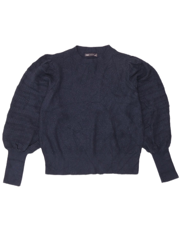 Marks & Spencer Damen-Pullover mit U-Boot-Ausschnitt, Gr. 14, Marineblau