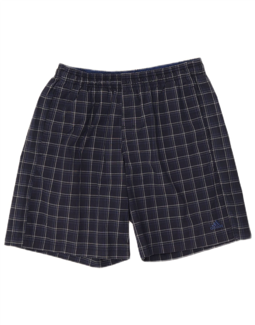Adidas Herren-Badeshorts, groß, blau kariert, Polyester