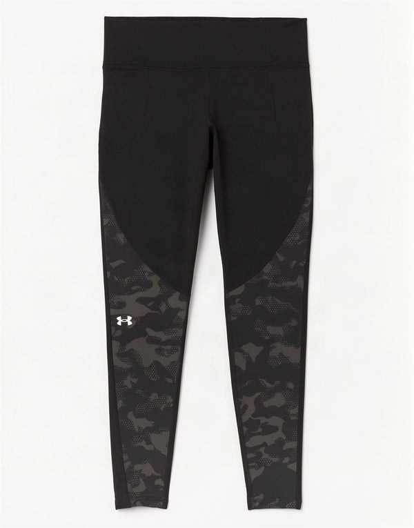 Under Armour Damen Cold Gear Leggings UK 14 Medium Black Camouflage