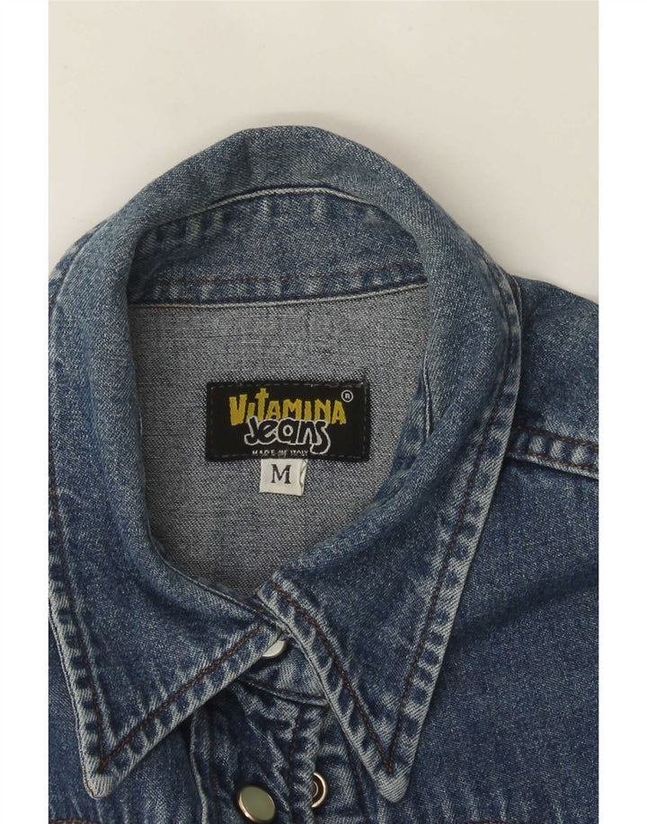 Vitamina Damen Kurzarm-Jeanshemd UK 14 Mittelblau