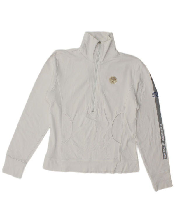 North Sails Damen-Sweatshirt mit grafischem Reißverschluss, Größe 40, Weiß