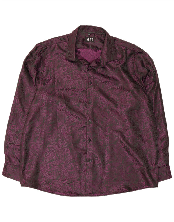 Hi-Tie Herrenhemd 2XL Lila Paisley Polyester