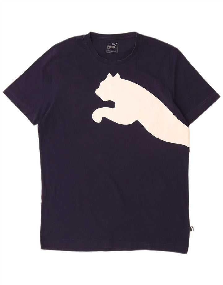 Puma Herren Grafik T-Shirt Top Large Marineblau