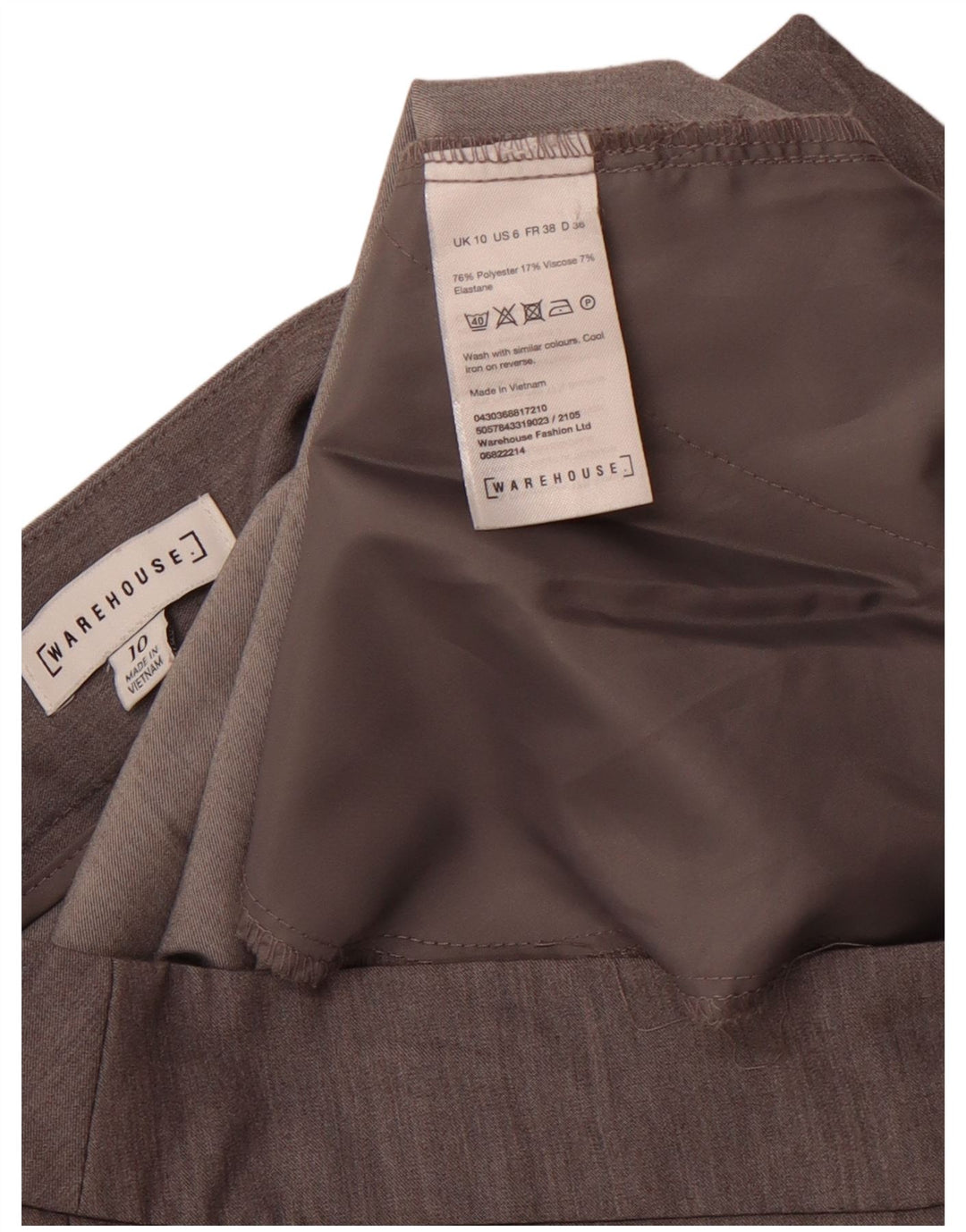 WAREHOUSE Damen-Anzugshose mit hoher Taille, schmal, Gr. 10, Größe S, W30, Grau