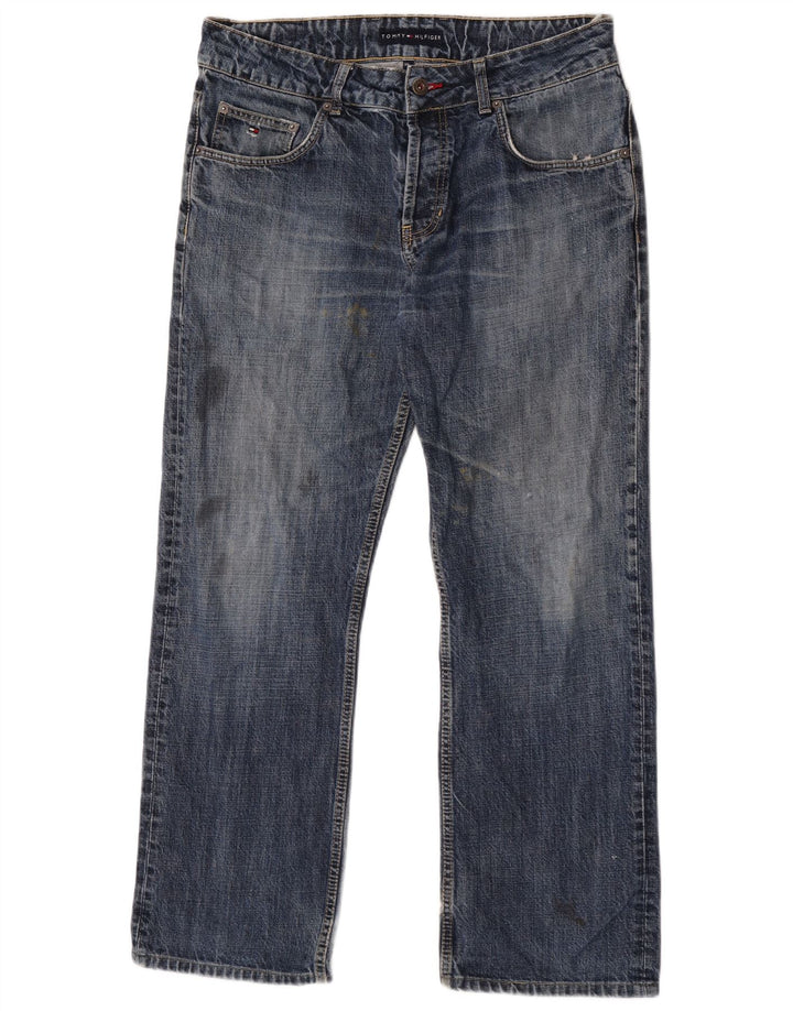 Tommy Hilfiger Herren Straight Jeans W34 L29 Blaue Baumwolle
