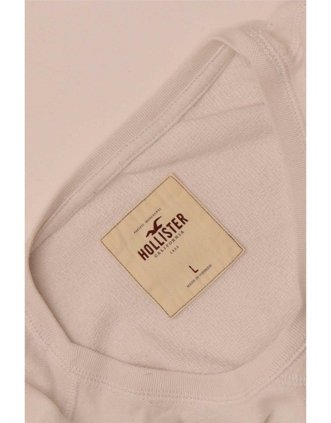 Hollister Damen Grafik-Sweatshirt-Pullover UK 16 Large Weiß