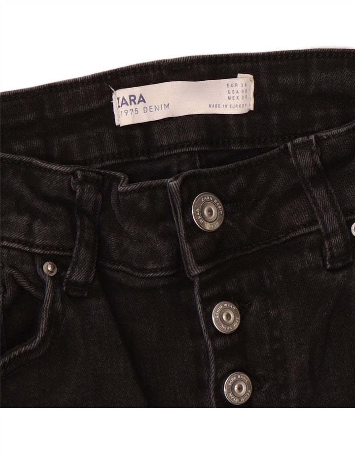Zara Damen Schlagjeans EU 38 Small W28 L32 Schwarz