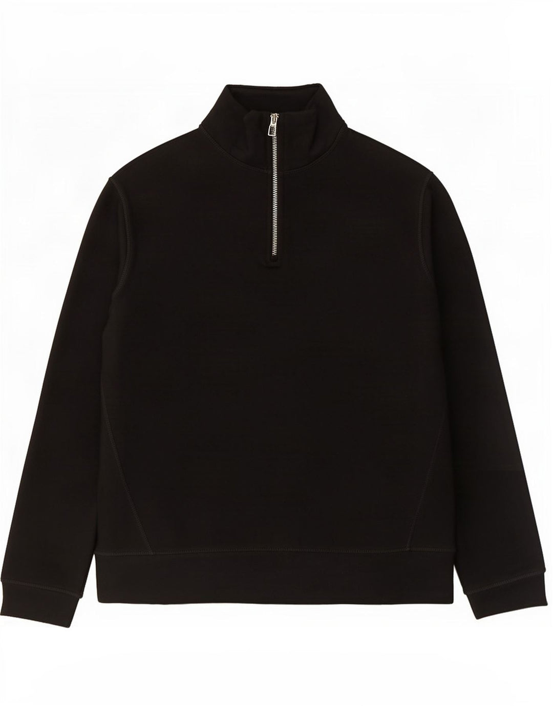 Zara Herren-Sweatshirt mit Reißverschluss am Hals, Mittelschwarz