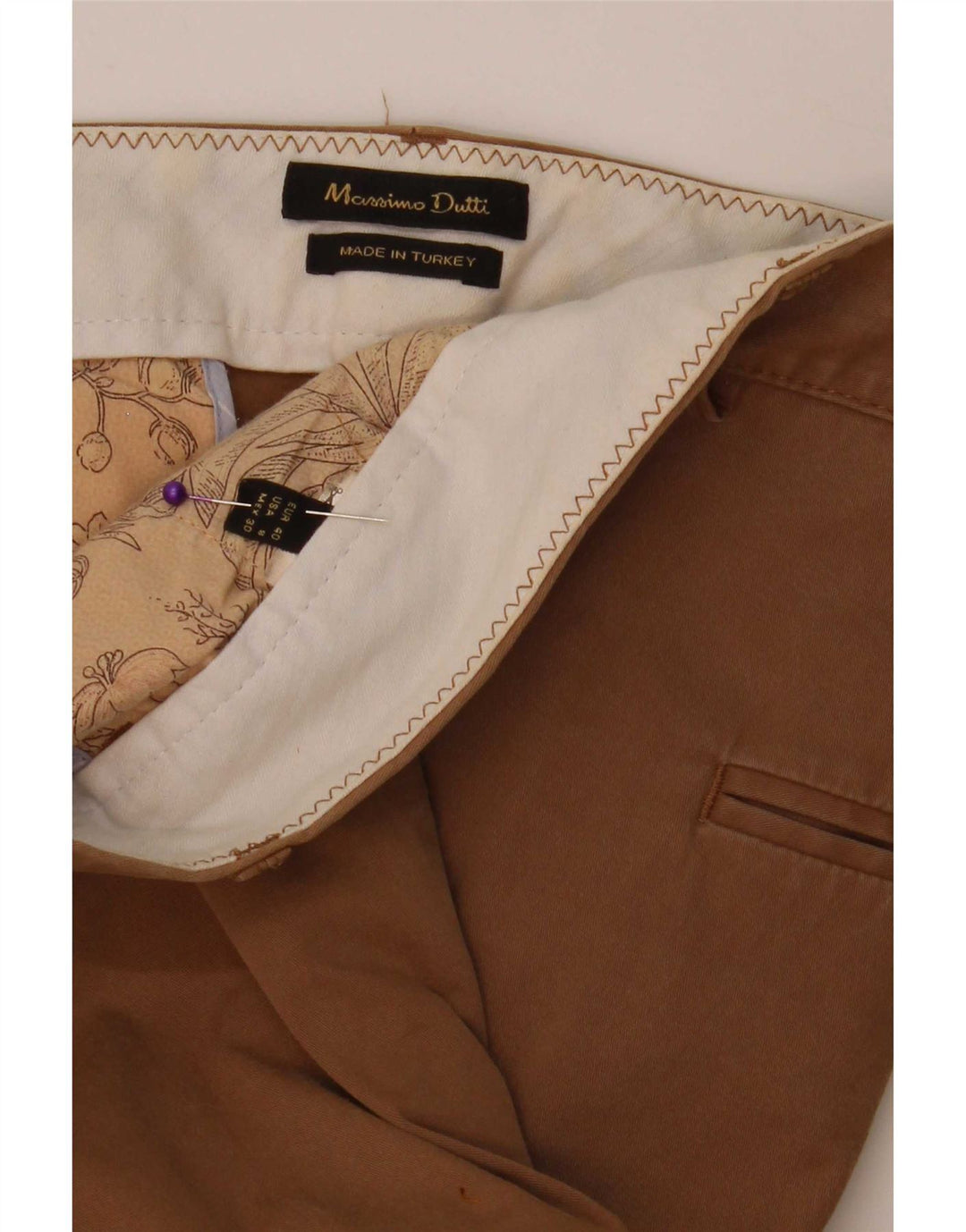 Massimo Dutti Damen Slim Chino-Hose EU 40 Medium W30 L30 Beige