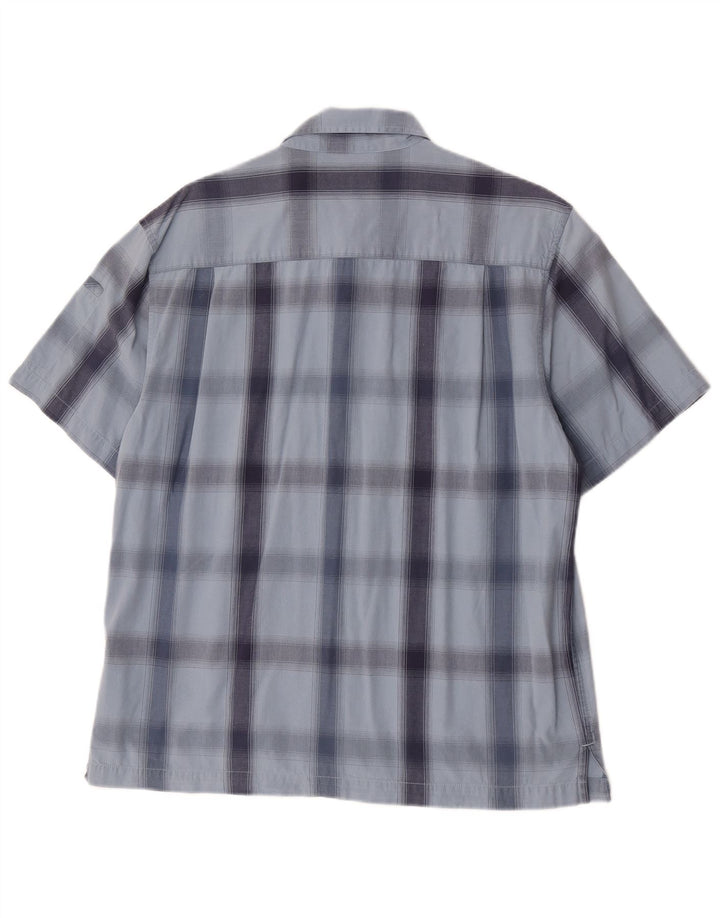 Wrangler Herren-Kurzarmhemd, groß, blau kariert, Baumwolle