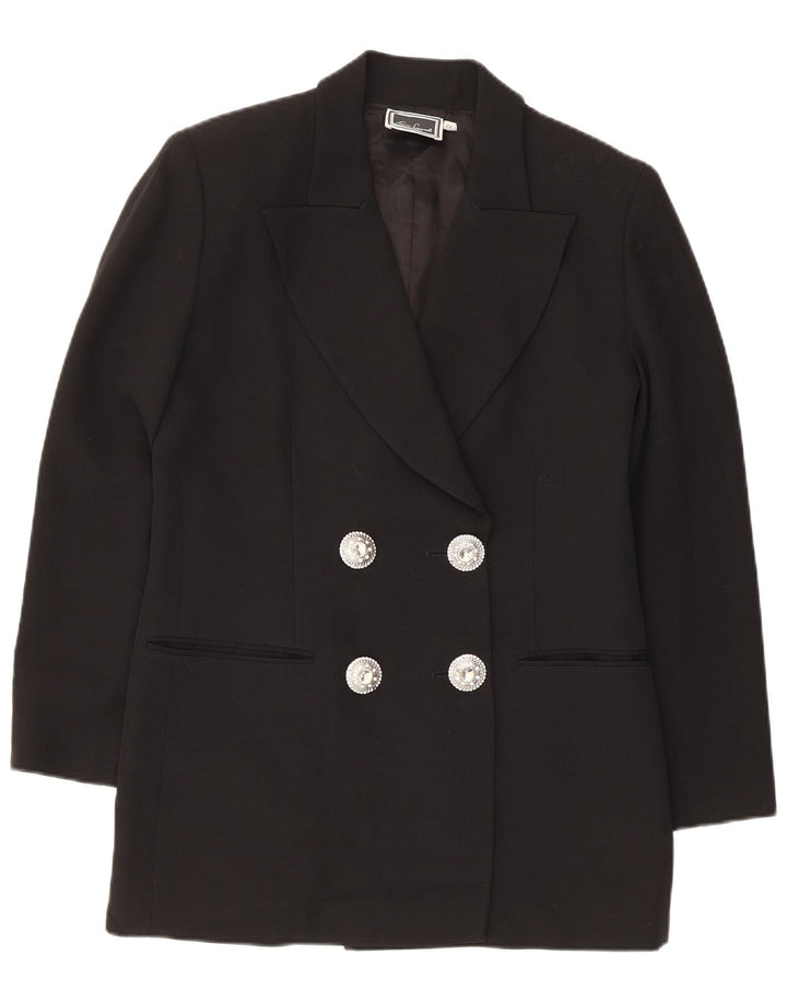 Luisa Spagnoli Damen Zweireihige Blazerjacke IT 44 Mittelschwarz