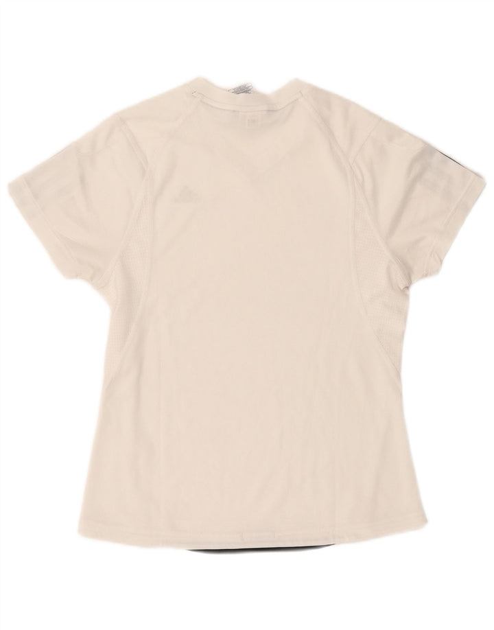 Adidas Damen Climacool T-Shirt Top UK 10 Small Weiß Polyester