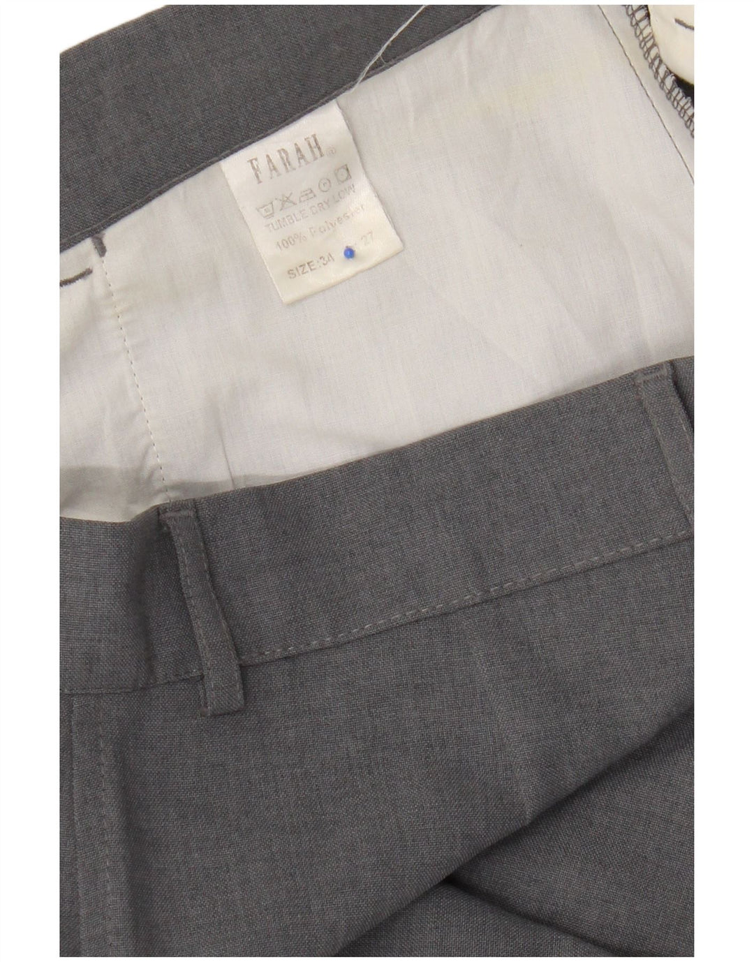 Farah Herren-Freizeithose, gerade, W34, L27, Grau, Polyester