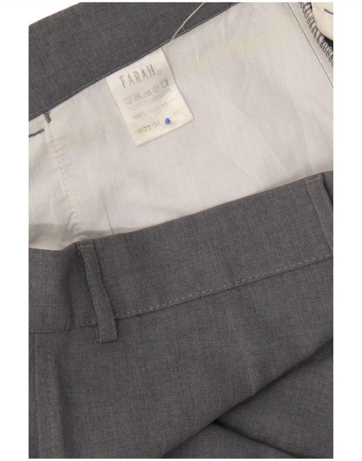 Farah Herren-Freizeithose, gerade, W34, L27, Grau, Polyester