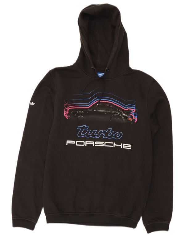 Adidas Mens Graphic Hoodie Jumper XS Black Cotton