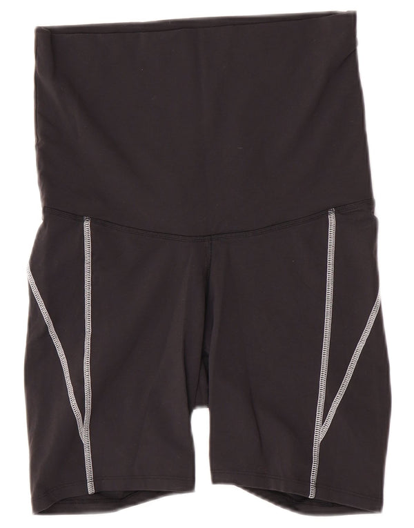 Reebok Damen Sportshorts mit hoher Taille UK 12/14 Medium Schwarz Polyamid