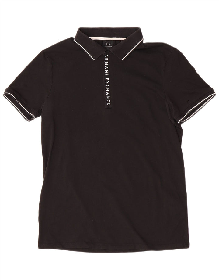 Armani Exchange Herren Poloshirt Mittelschwarze Baumwolle
