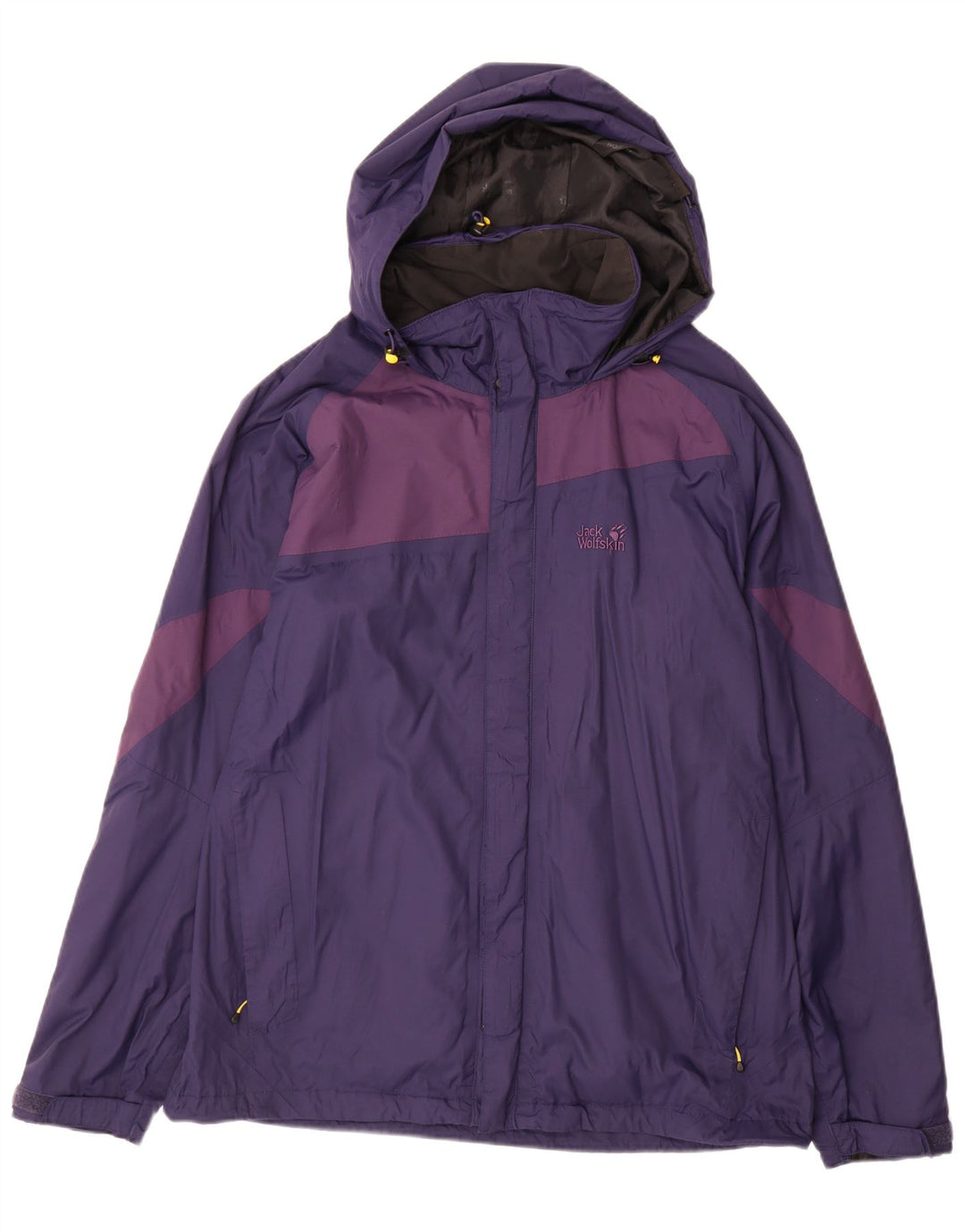 JACK WOLFSKIN Herren-Regenjacke mit Kapuze, UK 40/42, Größe L, Lila, Farbblock